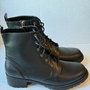 Cole Haan Camea - Leather Combat Boots 10B BLACK